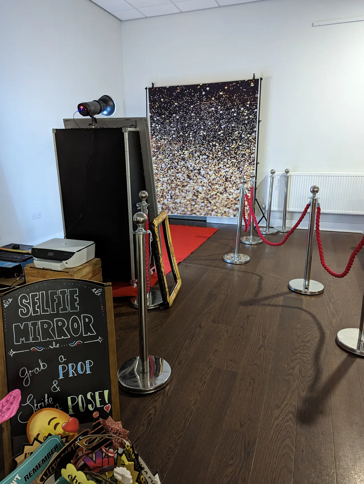 Magic Mirror with red carpet and backdrop